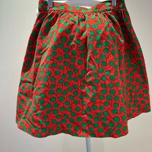 Moschino Red and Green Printed A-Line Skirt